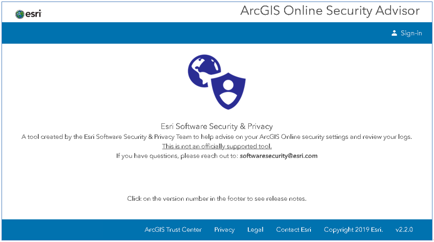 ArcGIS Online Security Advisor ツール