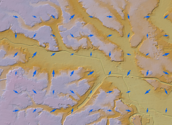 Arcgis Pro での基盤地図情報データの変換と活用のコツ！その2 数値標高モデルをベクトル場で表示してみよう