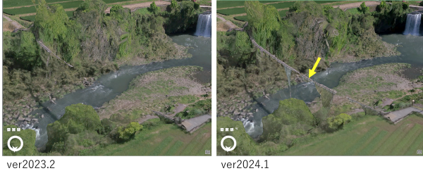 Drone2Map で生成した 3D メッシュの新旧比較